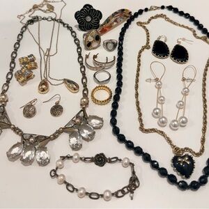 Mixed Women’s Fashion Jewelry Set - Black, Gold, Pearl, Clear + Coach + Mango